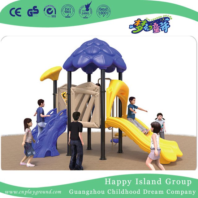 Outdoor Large Tree House Galvanized Steel Playground Equipment for Children with Clock Decoration (HG-10301)