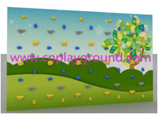 Indoor Wooden Grassy Lawn Theme Climbing Wall Playground for Kids Play www.cnplayground.com