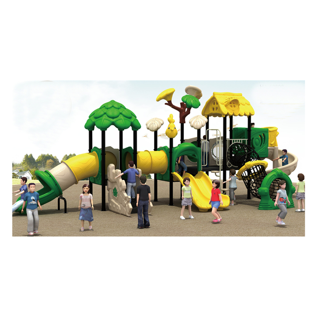 Outdoor Blue Tree House Playground with Combination Slide (HJ-12501)