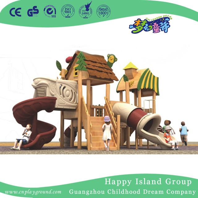 Outdoor Commercial Large Wooden Playhouse Playground (1907102)
