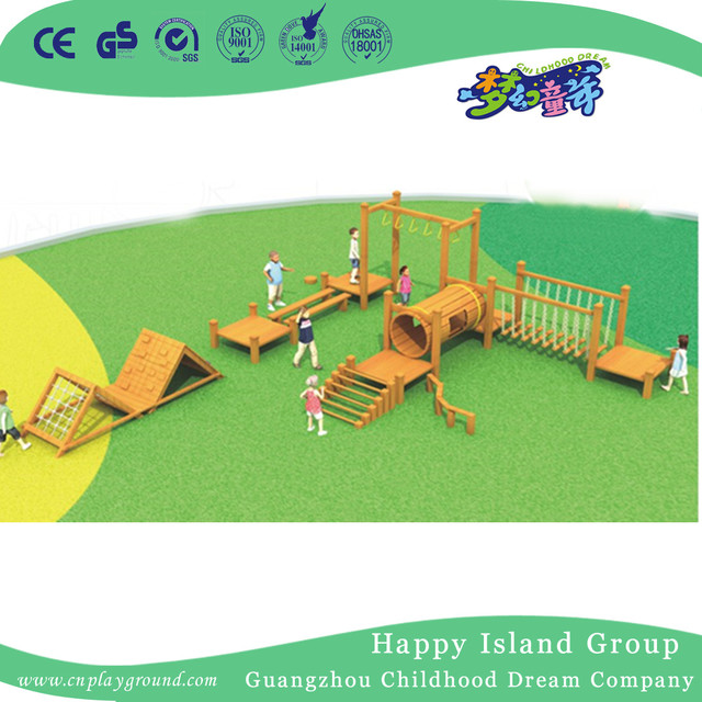 Kindergarten Middle Size Outdoor Wooden Climbing Playground (1908601)
