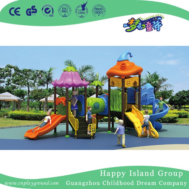 Cartoon Children Galvanized Steel Playground with Ocean Animal (HG-9801)