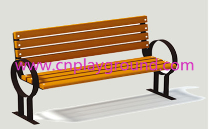 Outdoor Wooden Leisure Bench Equipment With Metal Armrest (HHK-14701) www.cnplayground.com