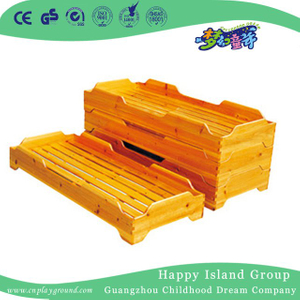 Children Simple Natural Wood School Bed for Sale (HG-6404)