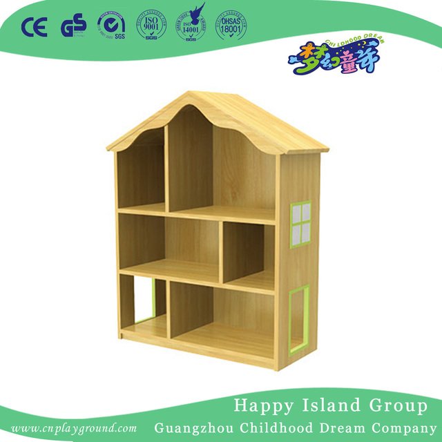 Kindergarten Mobile Wooden Children Books Shelf (HG-4601)