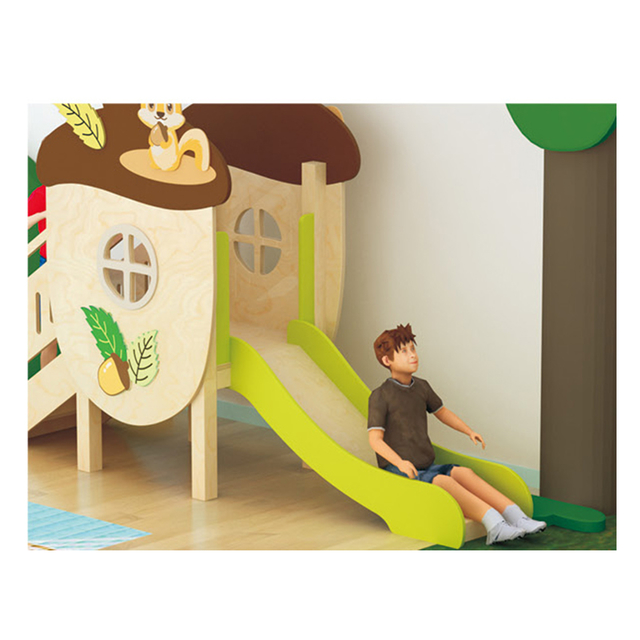 Wooden Kindergarten Indoor Children Elephant Slide Playground (HJ-1401)