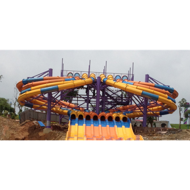 Outdoor Park Large 8 Lines Water Slide Playground 
