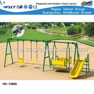 Six Seats Kids Swing with Slide Combination Playground (HC-13805)