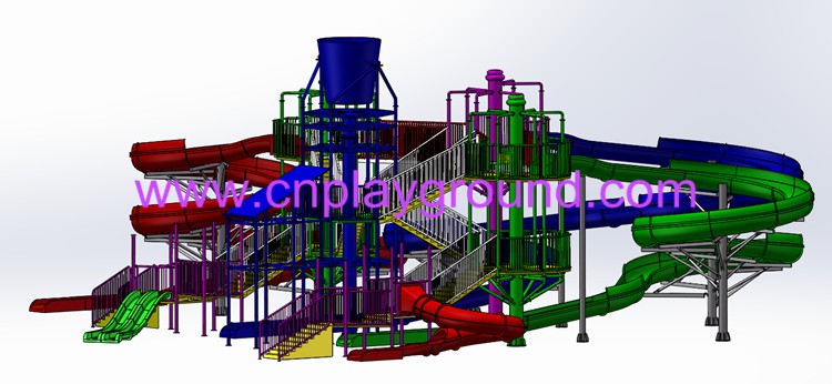 Amusement Park Outdoor Large Water Slide Playground Equipment www.cnplayground.com