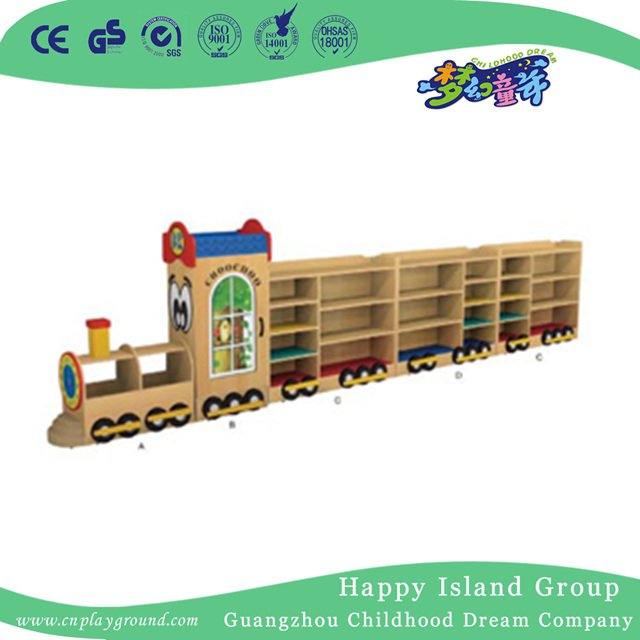 Kindergarten Furniture Children Toys Wooden Cartoon Car Cabinet Units (M11-08401)