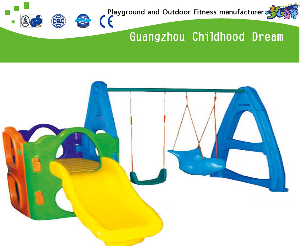 Kids Outdoor Plastic Slide and Swing Sets Play Equipment (M11-09501)