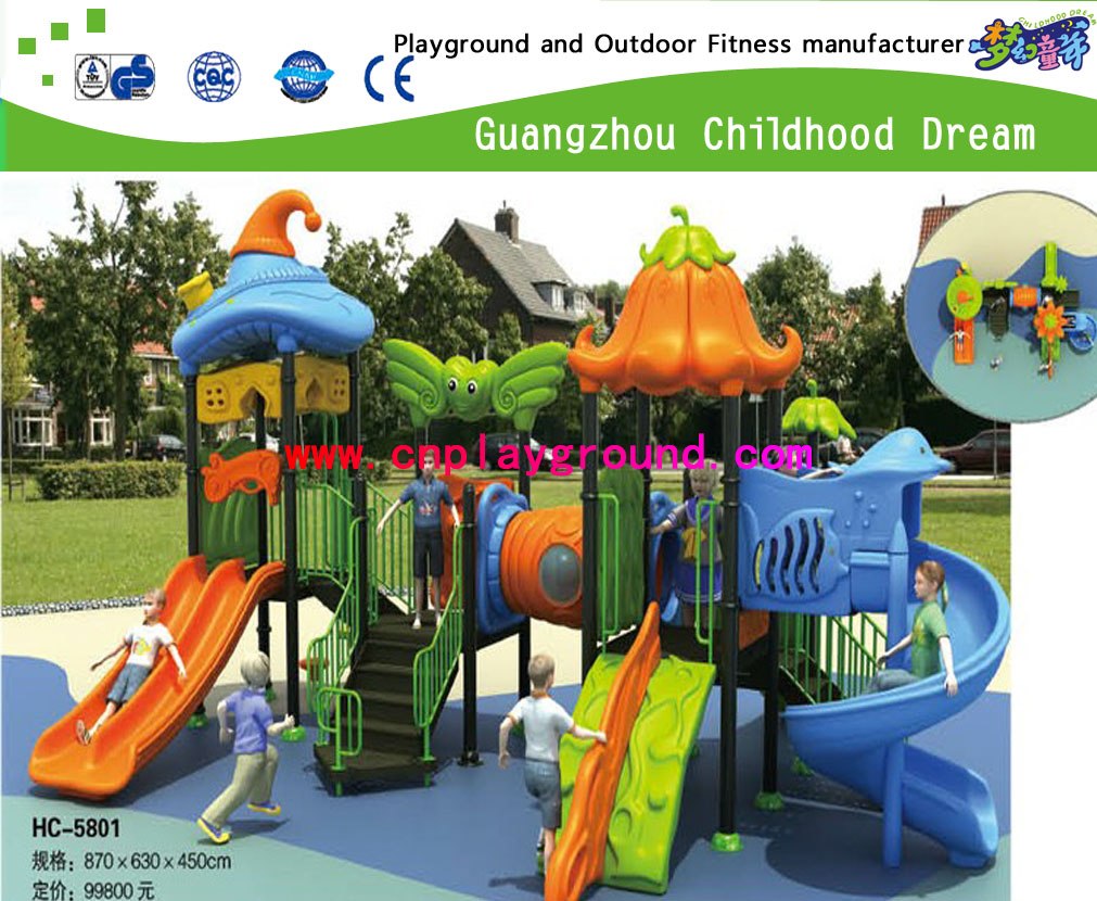 New Middle Size Colorful Outdoor Vegetable Series Playground Play Structure Set with Swing (HC-5602)