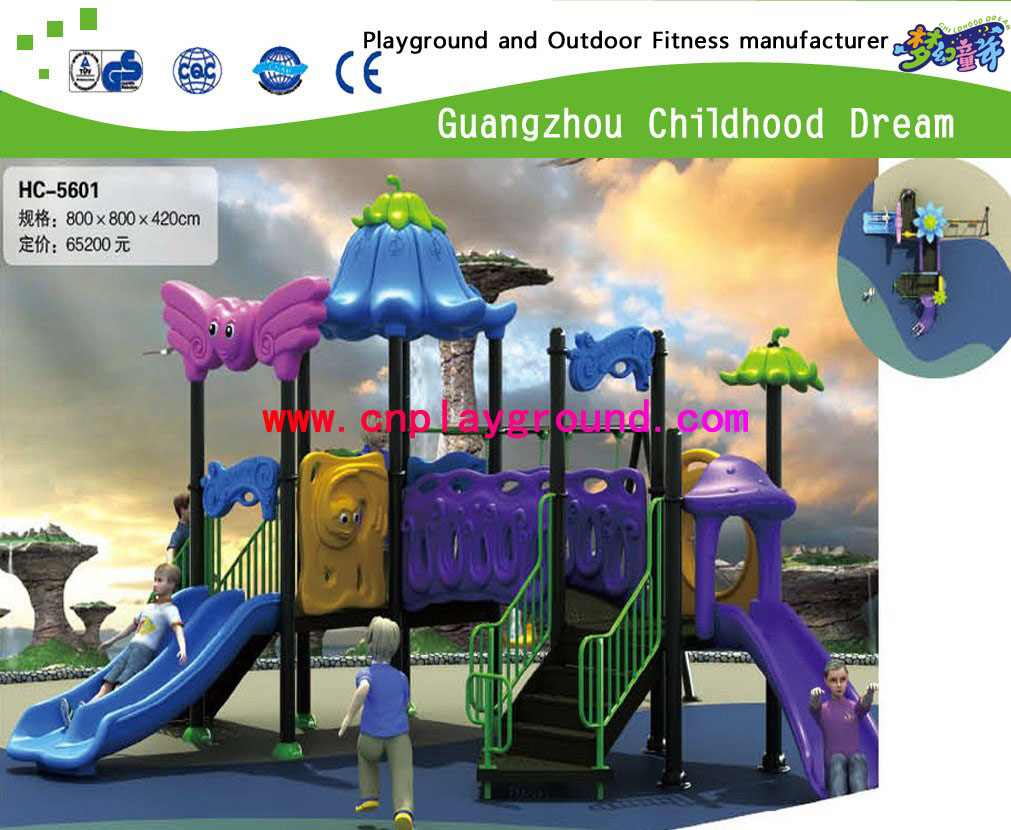  New Vegetable Roof Series Playground Set with Clear Tube Slide (HC-5501)