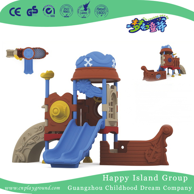 Children Play Plastic Small Slide Pirate Ship Playground (ML-2006701)