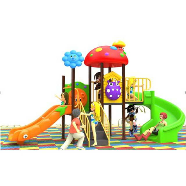 Backyrad Cartoon Flame Roof Children Slide Playground (BBE-N5)