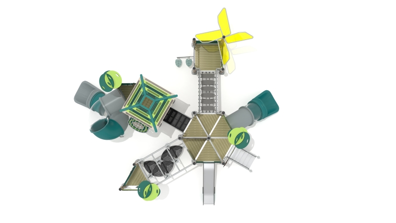 Small Outdoor 3 Slides Multi-functional Playground for Kindergarten (HHK-240513)