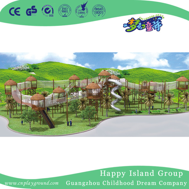Outdoor Large Wandering Wooden Climbing Playground (HHK-2701)