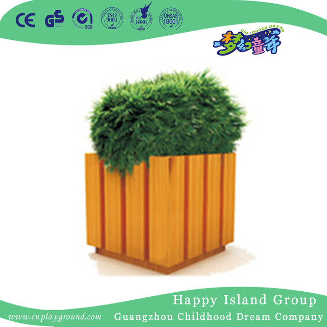 Amusement Park Small Rectangle Wooden Flowerpot (HHK-14805)