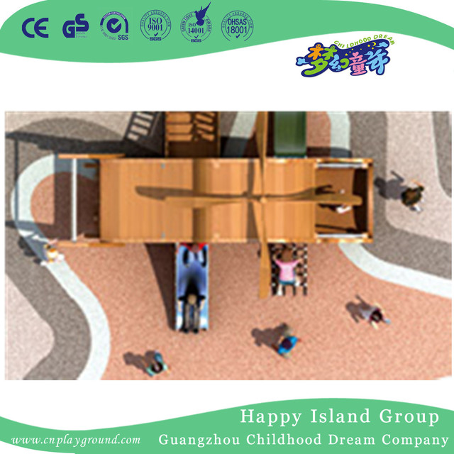 Outdoor Mini Aircraft With Slide Wooden Playground (HHK-4601)