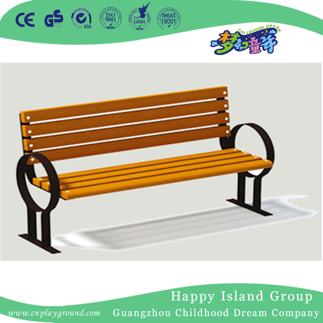 Fashion Style Outdoor Leisure Bench Equipment With Metal Armrest (HHK-14702)