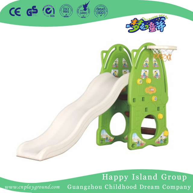 Kids Play Green Rabbit Plastic Small Slid Playground With Swing (ML-2014206)