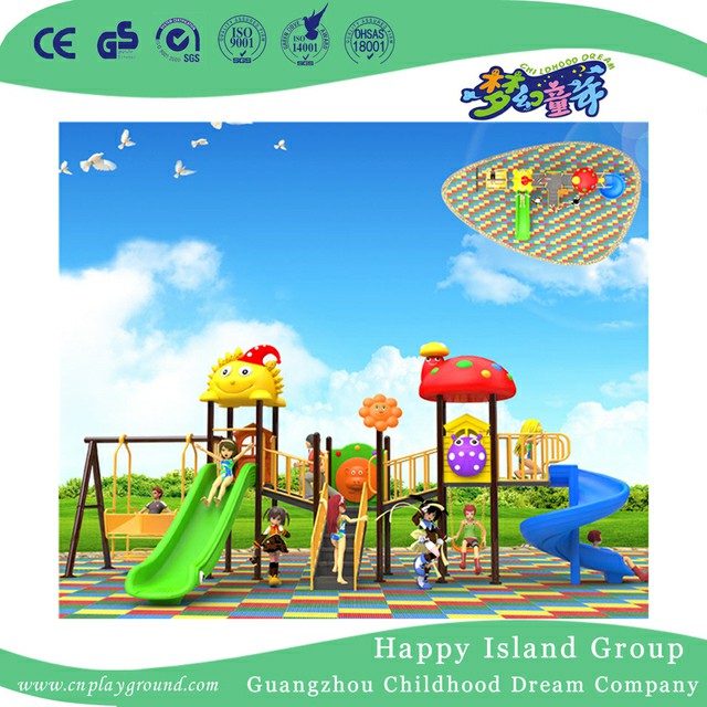 Park Large Kids Plastic Slide And Swing Combination Set (BBE-B56)