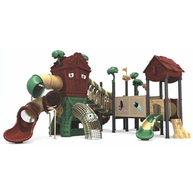 Outdoor Middle Toddler Tree House Playground With Climbing Equipment (ML-2001901)