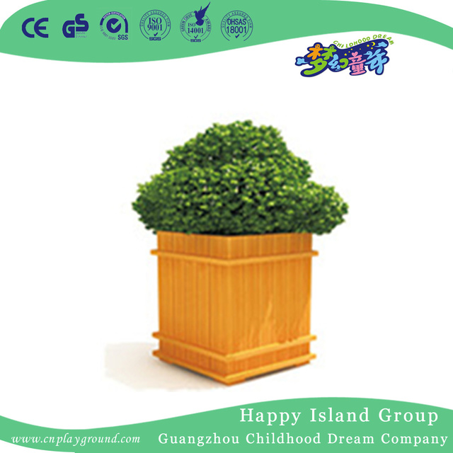 Amusement Park Small Rectangle Wooden Flowerpot (HHK-14805)