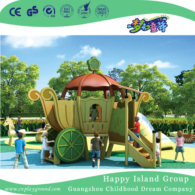 Outdoor Small Wooden Playhouse Equipment With Stainless Steel Slide (HHK-4501)