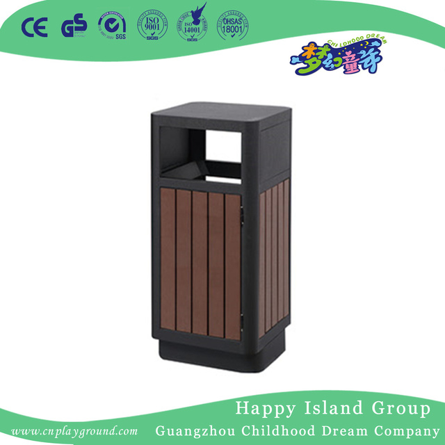 Outdoor Public Facility Wooden Opening Trash Can (HHK-15001)