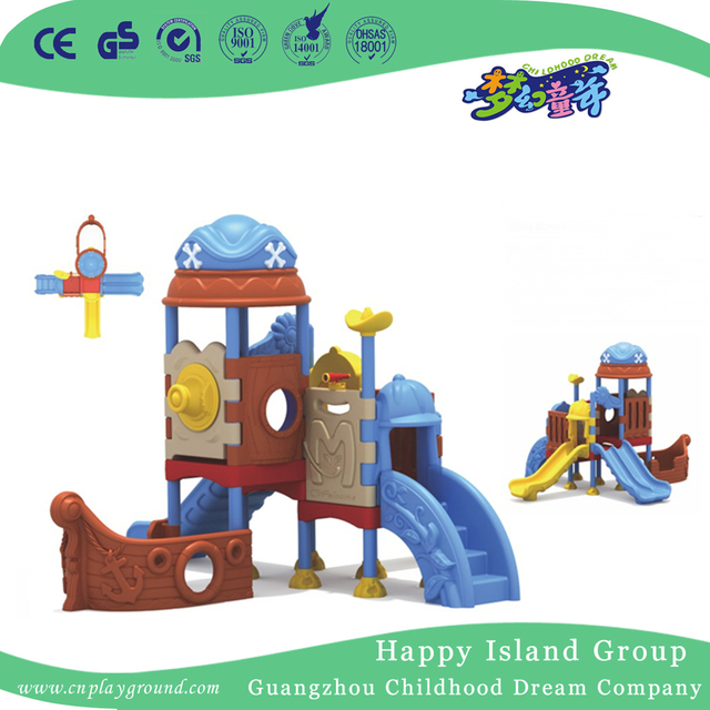 Children Play Plastic Small Slide Pirate Ship Playground (ML-2006701)
