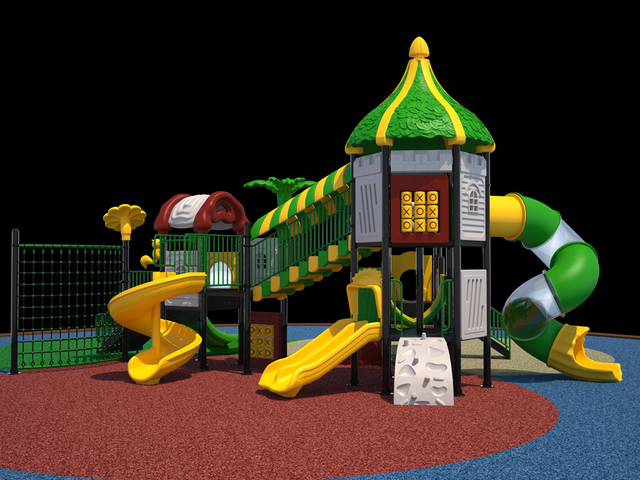 Outdoor Kids Playground with 5 Slides And Kids Gym HKDLS4201