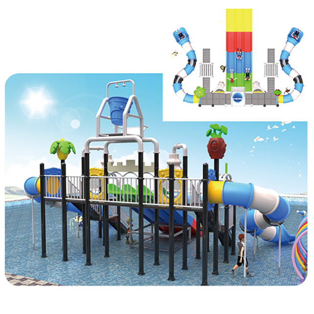 Coconut Tree Water Park Playground with Open Slide For Sale(HLD-06101)