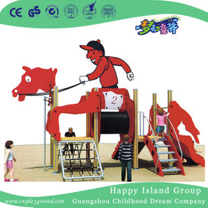 Outdoor Red Horse Shape Slide Galvanized Steel Animal Playground (HHK-2301)