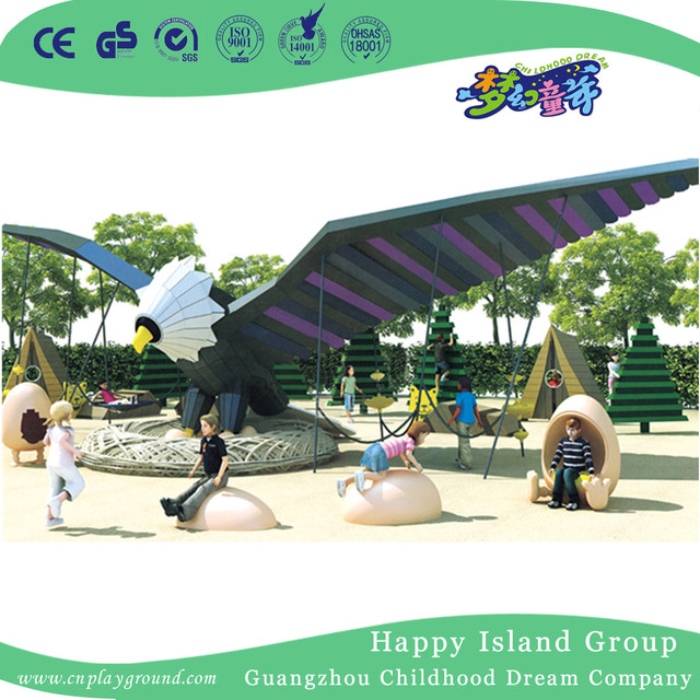 Outdoor Amusement Park Children Bright Red Deer Shape Slide Animal Playground (HHK-3601)