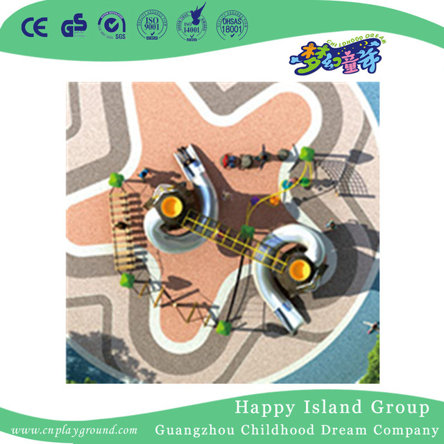 Outdoor Double Owl Slide Combination Animal Playground For Kids Play (HHK-4701)