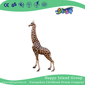 Outdoor FRP Middle Giraffe Animal Sculpture For Amusement Park (HHK-12803)