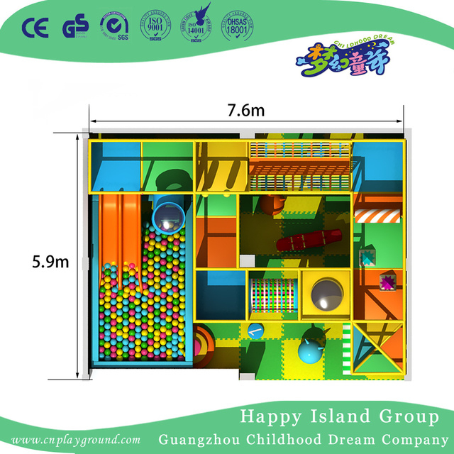 Half Open Cartoon Kids Play Small Indoor Playground (JD-hld130703)