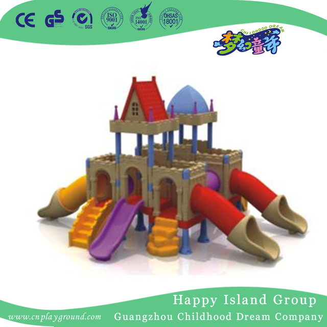 Outdoor Castle Plastic Small Slide Playground On Promotion (WZY-483-10)