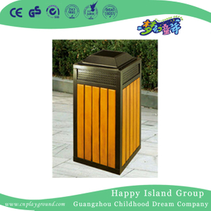 Outdoor Patio Wooden Square Trash Can (HHK-15104)