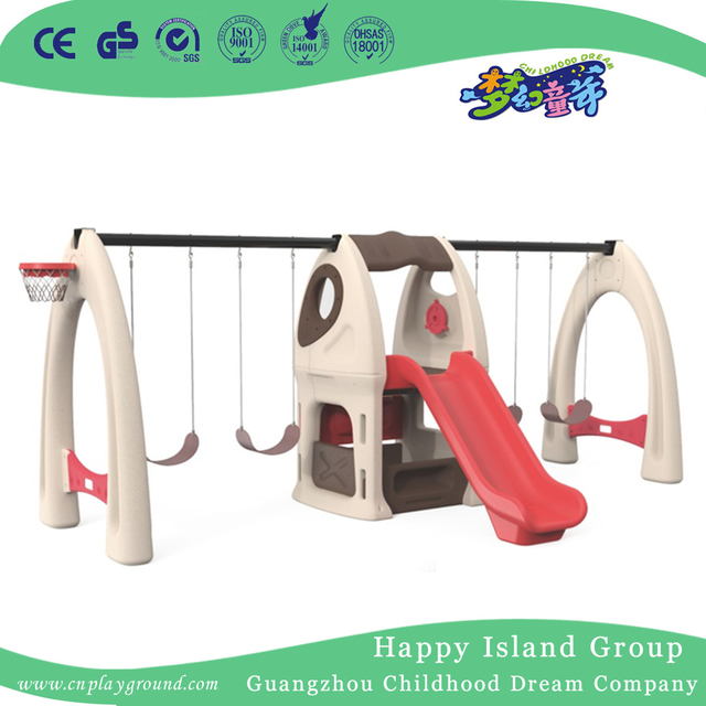 Outdoor Children Play Plastic Swing With Slide Playground (ML-2011401)
