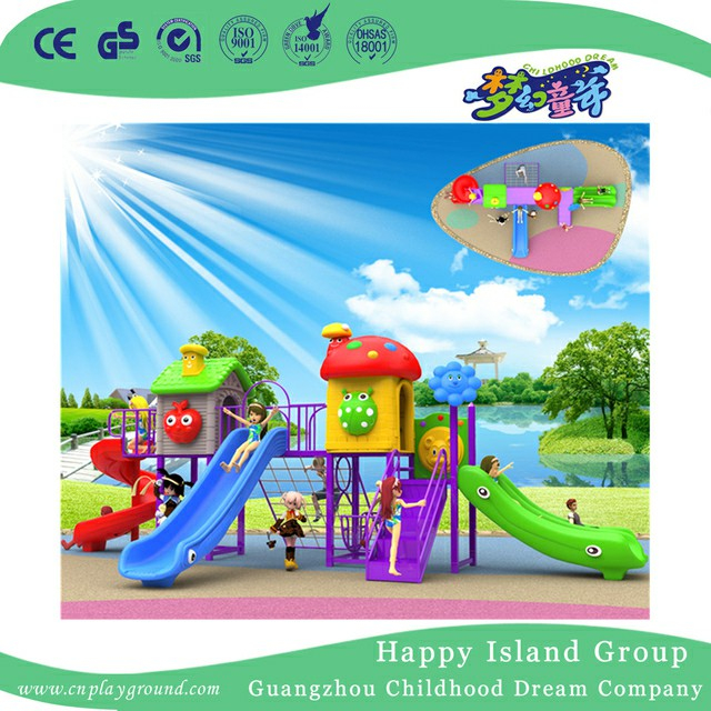 Cartoon Plastic Slide Children Playground For Garden (BBE-A69)