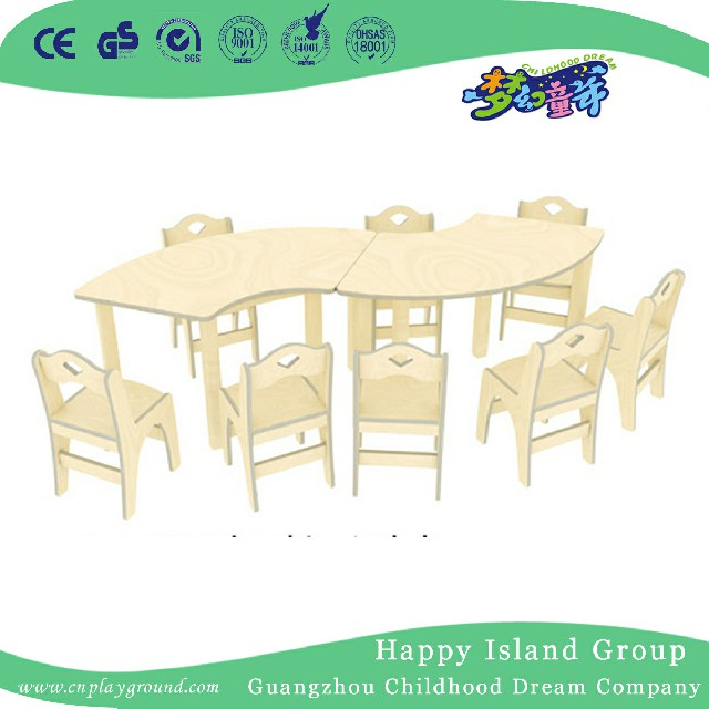 Multilayer Board Children Curved Table For Sale (HJ-4508)