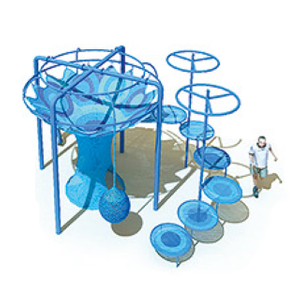 Children rope net equipment with spiral steps(HLD-09805)
