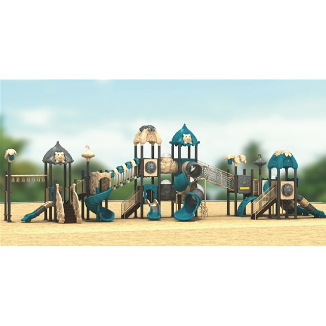 Kindergarten Outdoor Toddler Slide Tree House Playground (ML-2002901)