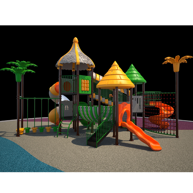 Outdoor Kids Playground with 5 Slides And Kids Gym HKDLS4201