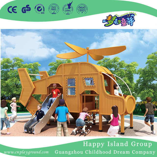 Outdoor Middle Octopus Slide Wooden Climbing Playground (HHK-7801)