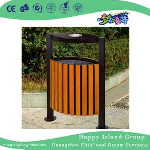 Outdoor Amusement Park Durable Wood Trash Can (HHK-15103)