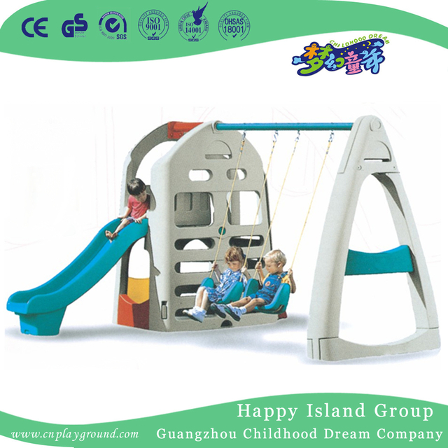 Outdoor Children Play Plastic Swing With Slide Playground (ML-2011401)