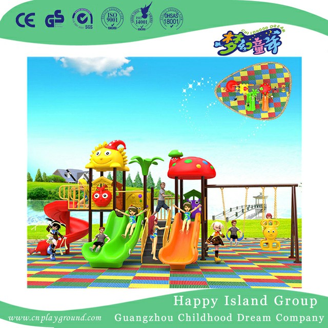 School Cartoon Children Slide and Swing Combination Playground (BBE-B11) 